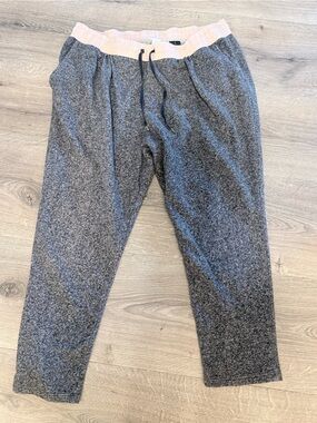 H&M Gray Heather Joggers with Light Pink Waistband